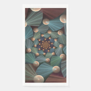 Abstract Fractal Art With Depth Brown Slate Blue Napkin