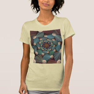 Abstract Fractal Art With Depth Brown Slate Blue T-Shirt