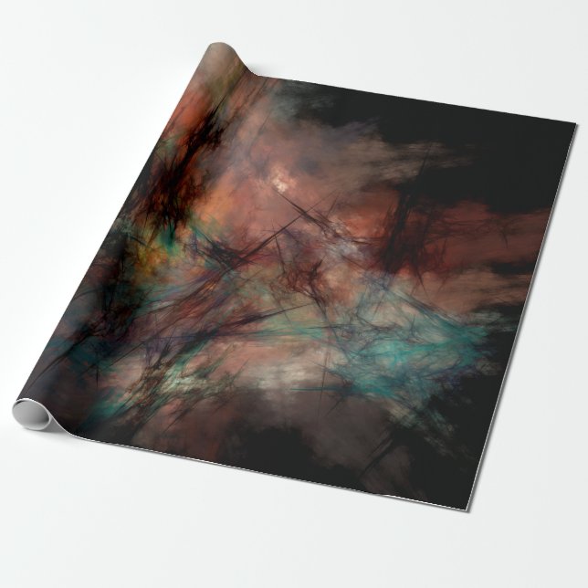 Abstract fractal digital wrapping paper (Unrolled)