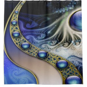 Abstract fractal fantasy shower curtain