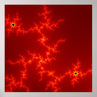 Abstract fractal fire Poster