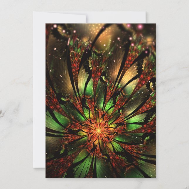 Abstract fractal flower design.  announcement (Front)