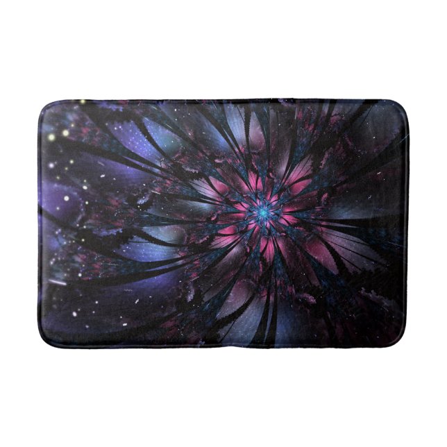 Abstract fractal flower design.   bath mat (Front)