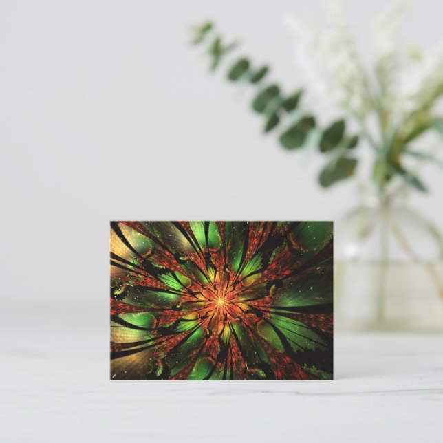 Abstract fractal flower design. business card (Standing Front)