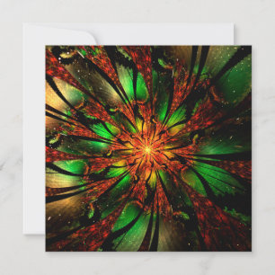 Abstract fractal flower design. card