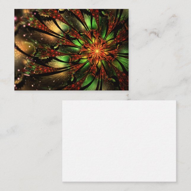 Abstract fractal flower design.   card (Front/Back)