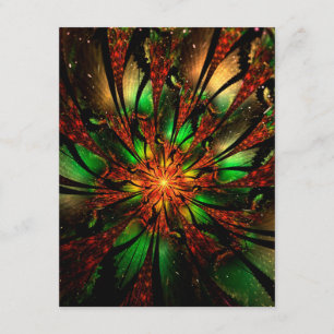 Abstract fractal flower design. enclosure card