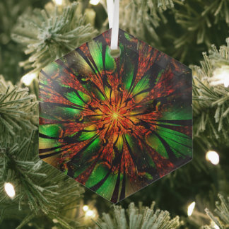 Abstract fractal flower design.   glass tree decoration