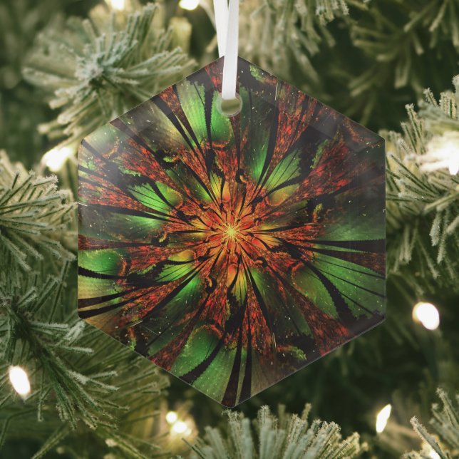 Abstract fractal flower design.   glass tree decoration (Insitu)