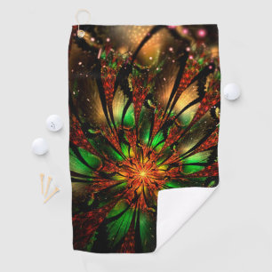 Abstract fractal flower design.  golf towel