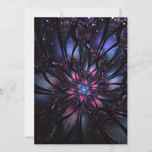 Abstract fractal flower design.  holiday card (Front)