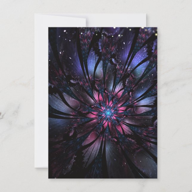 Abstract fractal flower design.  holiday card (Front)