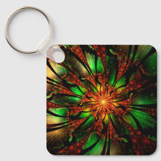 Abstract fractal flower design.   key ring