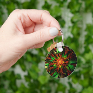 Abstract fractal flower design.   key ring