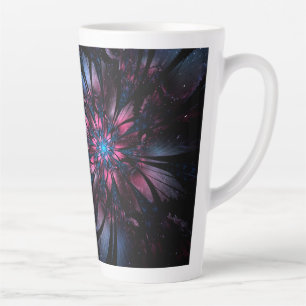 Abstract fractal flower design. latte mug