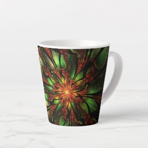 Abstract fractal flower design. latte mug