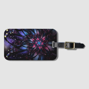 Abstract fractal flower design. luggage tag