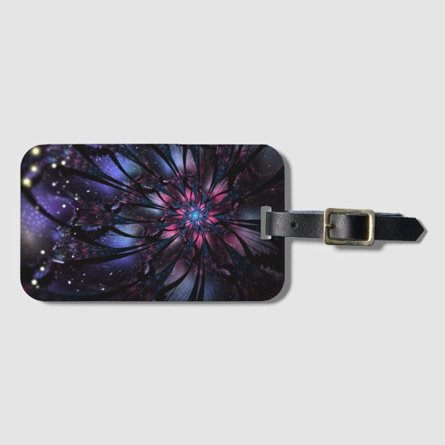 Abstract fractal flower design.  luggage tag (Front Horizontal)