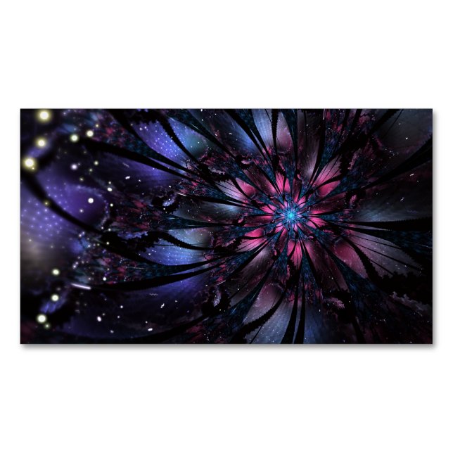 Abstract fractal flower design.  magnetic business card (Front)