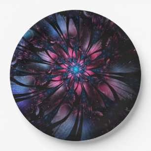 Abstract fractal flower design. paper plate