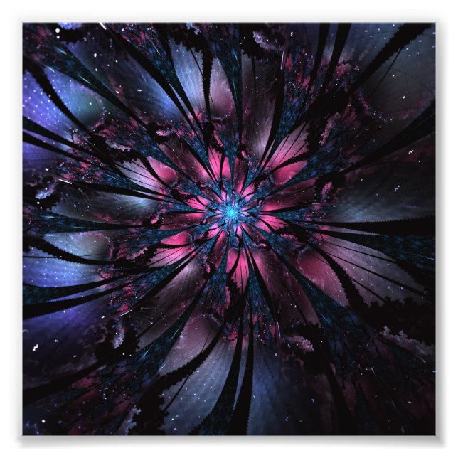Abstract fractal flower design.   photo print (Front)