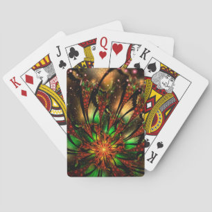 Abstract fractal flower design.  playing cards