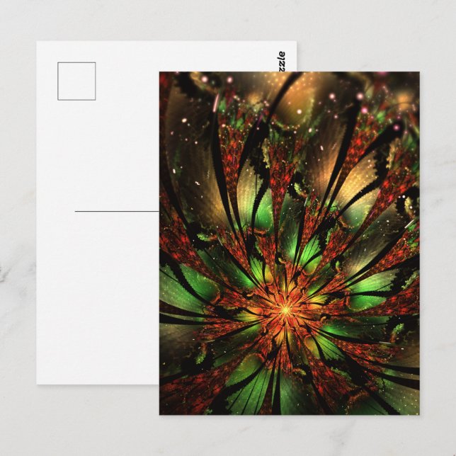 Abstract fractal flower design.  postcard (Front/Back)