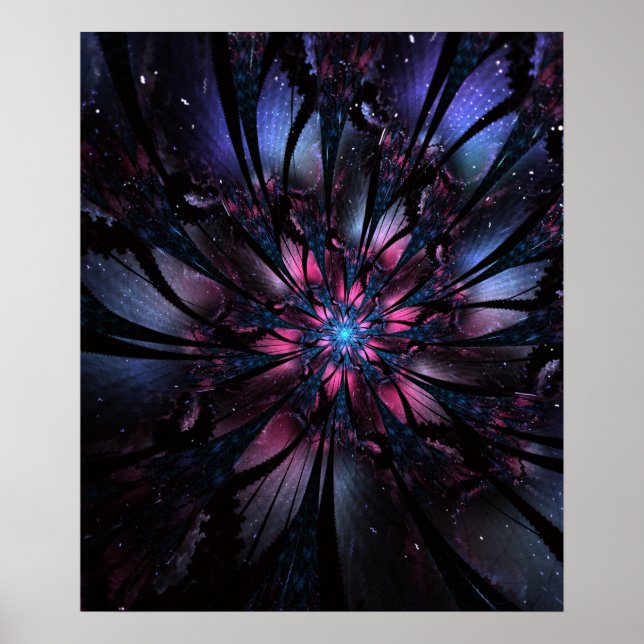 Abstract fractal flower design.  poster (Front)