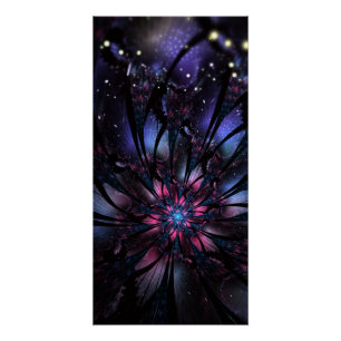 Abstract fractal flower design.  poster