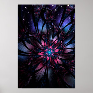 Abstract fractal flower design. poster