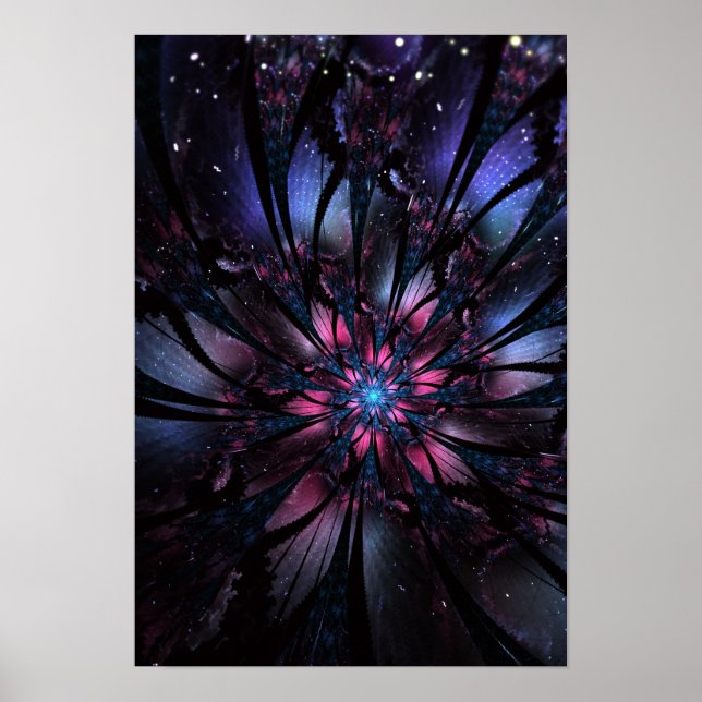 Abstract fractal flower design. poster (Front)