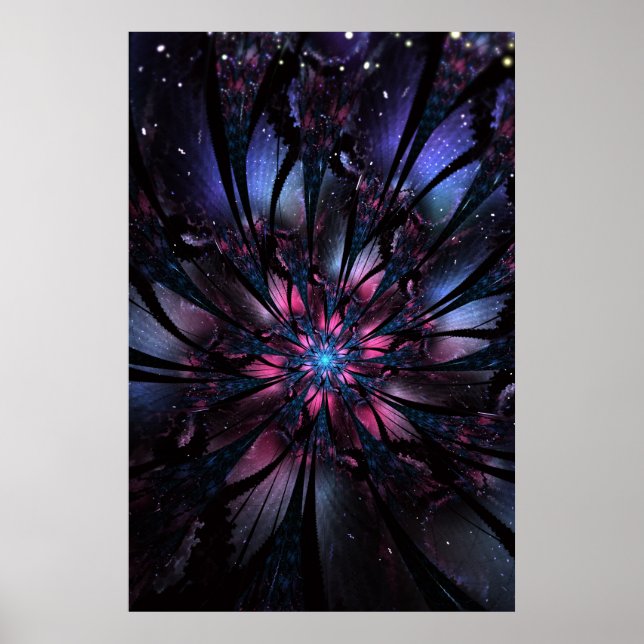 Abstract fractal flower design. poster (Front)