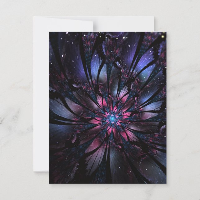 Abstract fractal flower design.  RSVP card (Front)