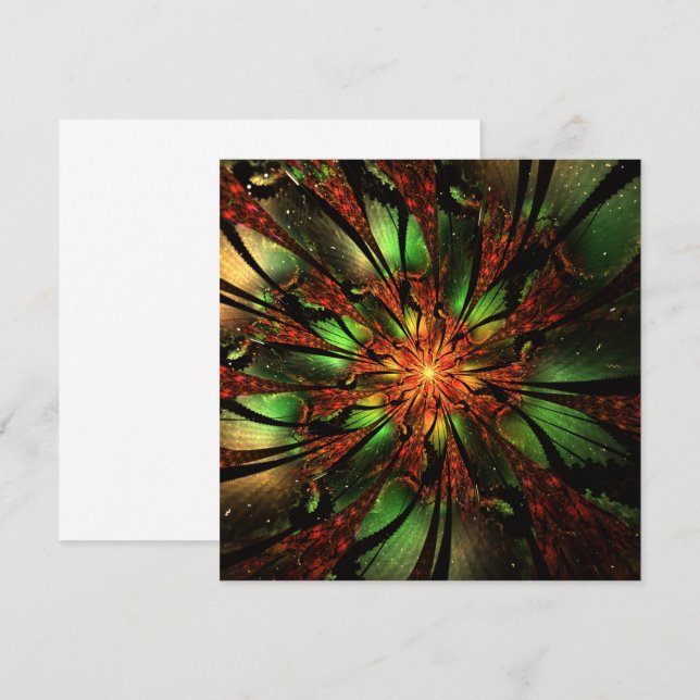 Abstract fractal flower design. save the date (Front/Back)