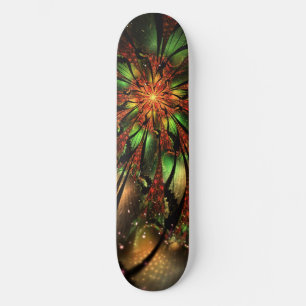 Abstract fractal flower design. skateboard