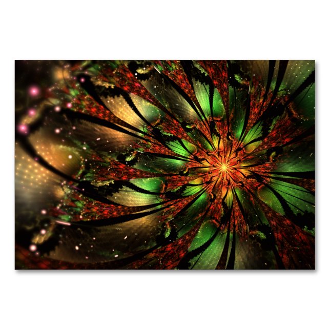 Abstract fractal flower design.  table number (Front)