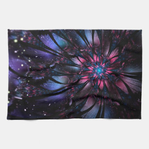 Abstract fractal flower design. tea towel
