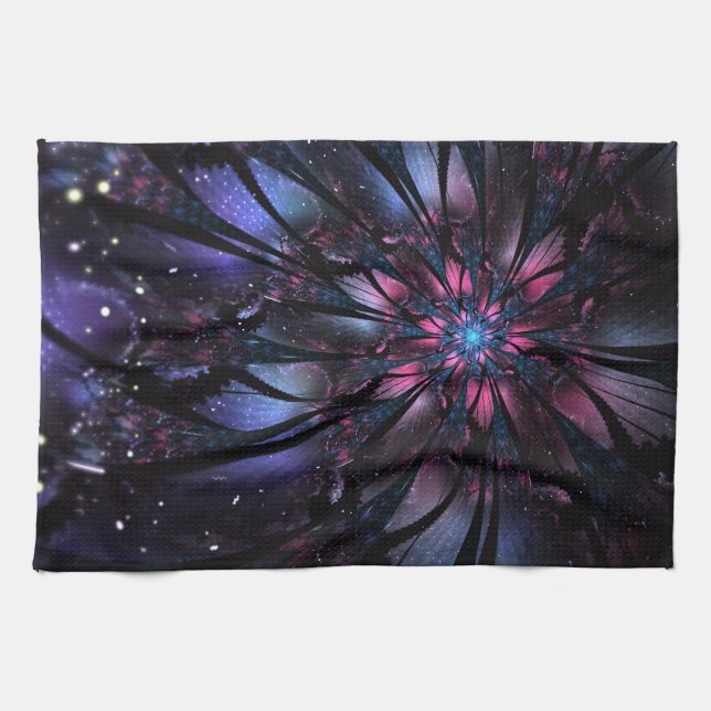 Abstract fractal flower design.  tea towel (Horizontal)