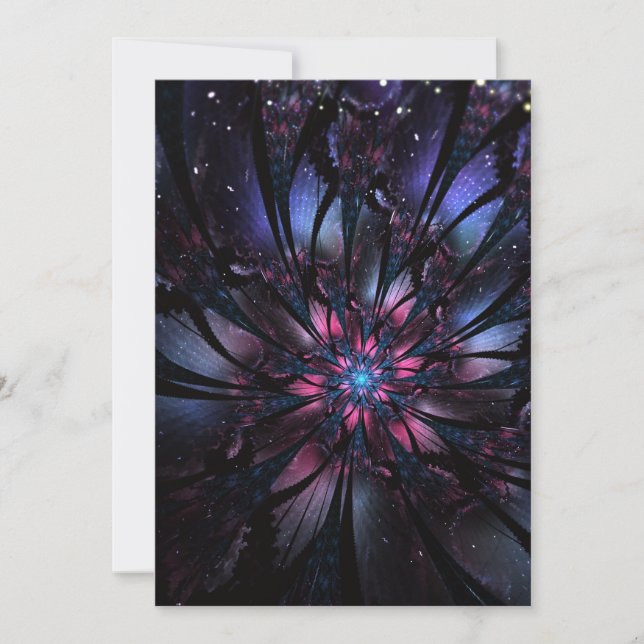 Abstract fractal flower design. thank you card (Front)
