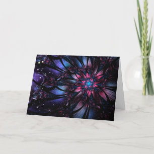 Abstract fractal flower design. thank you card