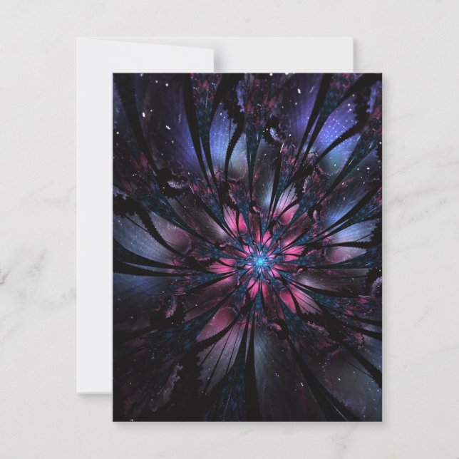 Abstract fractal flower design.  thank you card (Front)