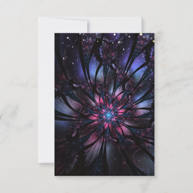 Abstract fractal flower design. thank you card (Front)