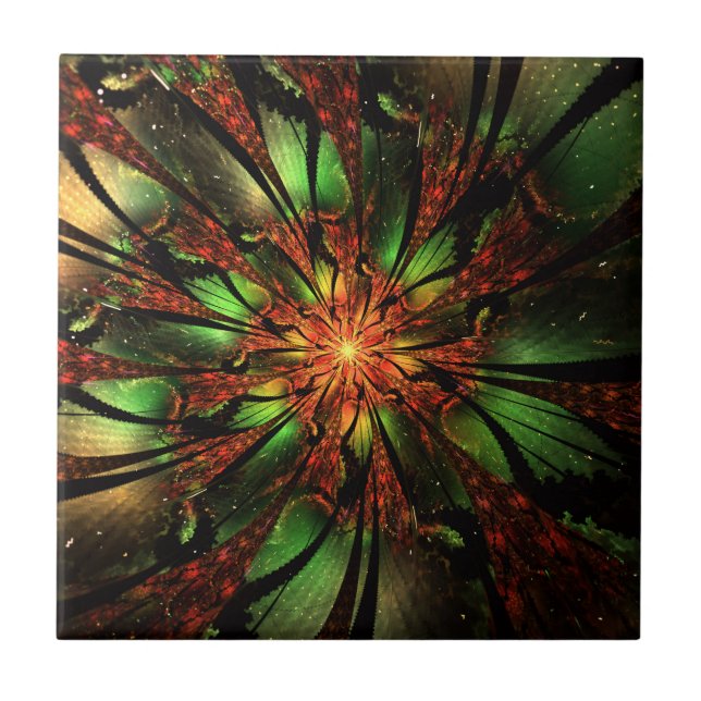 Abstract fractal flower design.   tile (Front)