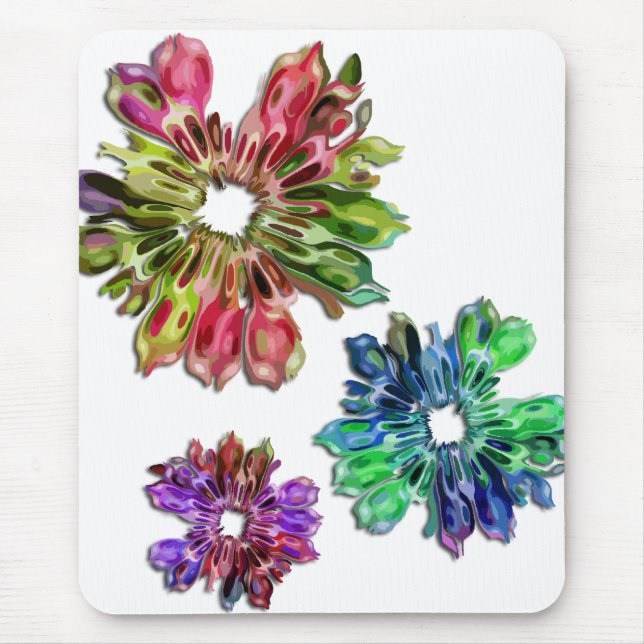 abstract fractal flowers 2D Mouse Pad (Front)