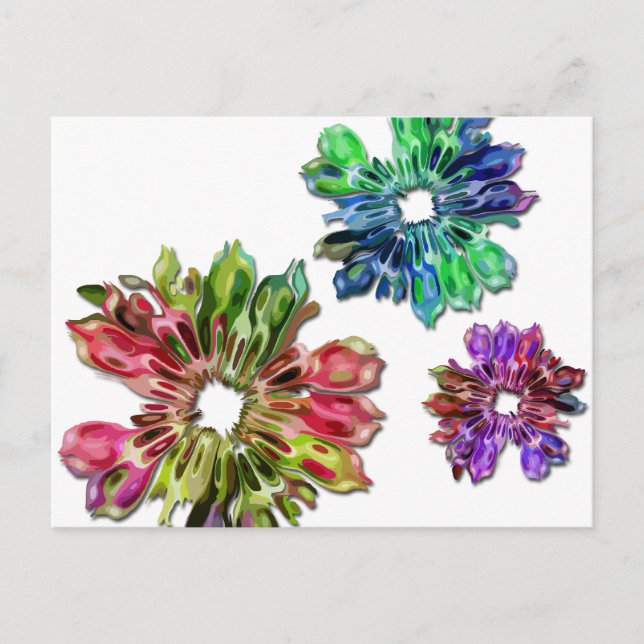 abstract fractal flowers 2D Postcard (Front)