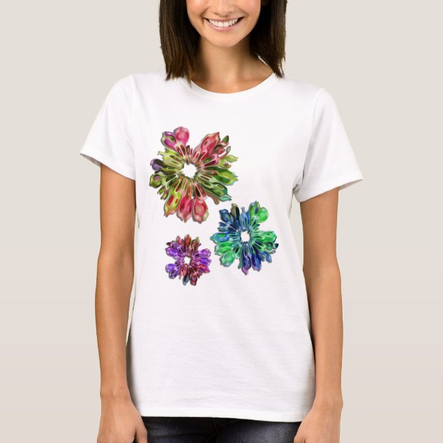 abstract fractal flowers 2D T-Shirt (Front)