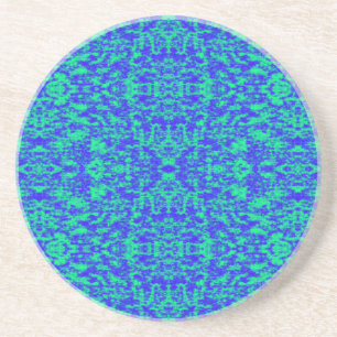 Abstract Fractal In Blue And Green Coaster