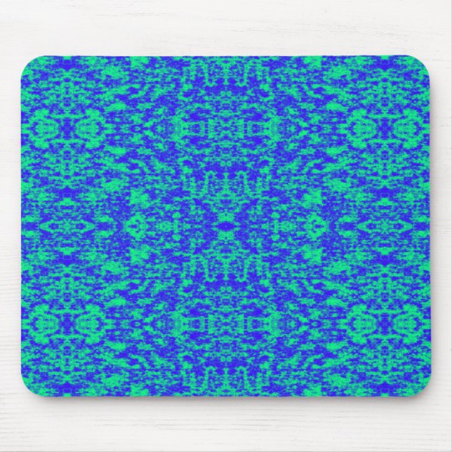 Abstract Fractal In Blue And Green Mouse Pad (Front)