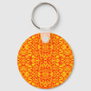 Abstract Fractal In Red And Orange Key Ring