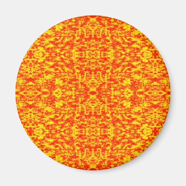 Abstract Fractal In Red And Orange Magnet (Front)